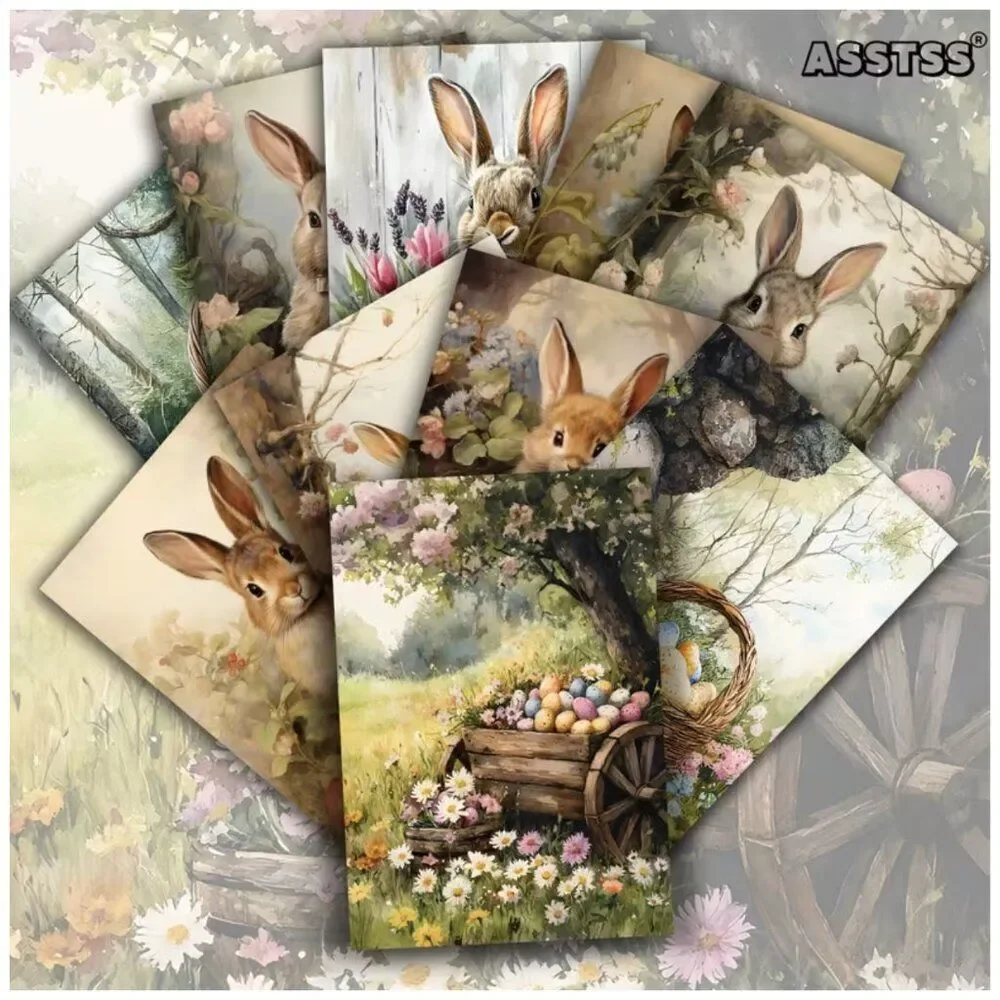 NWT 20pc Vintage Easter Bunny Postcard Set Victorian Scrapbook Journal Wall Art